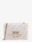 Pinko Matelassé leather shoulder bag with iconic love birds buckle - Bianco