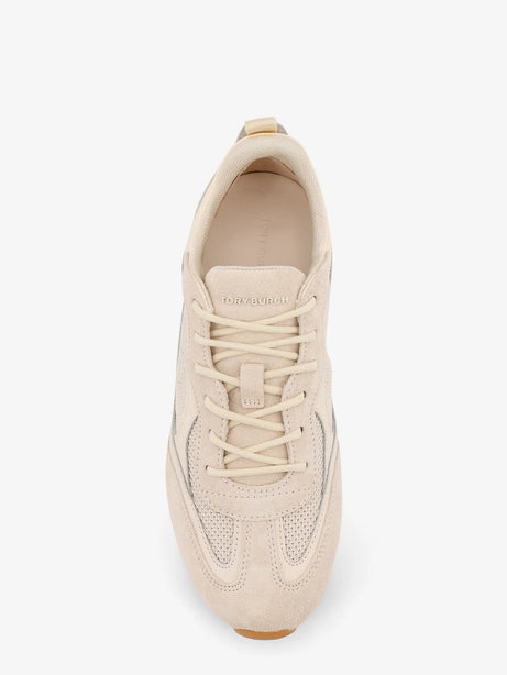 Tory Burch Field suede sneakers with leather inserts - Lightcream