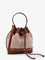 Valentino Garavani Rockstud Spike canvas and leather shoulder bag - Marrone