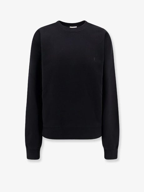 Saint Laurent Certified cotton sweatshirt with Cassandre embroidery - Noir