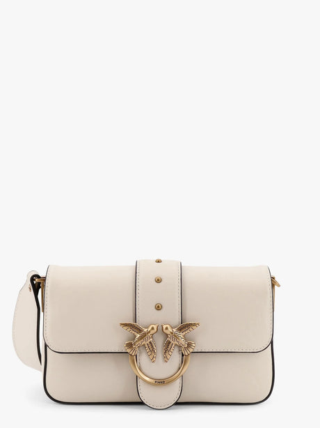 Pinko Love one mini leather shoulder bag - Bianco