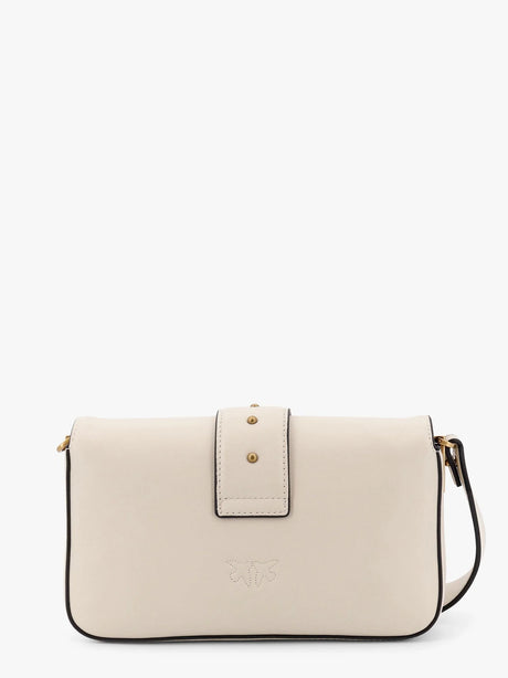 Pinko Love one mini leather shoulder bag - Bianco