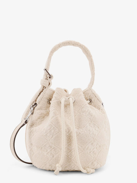 Tory Burch T Monogram Terry Mini canvas bucket bag - New Ivory