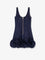 Self Portrait Denim mini dress with 3D flowers - Blue