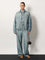 Miu Miu Cotton Jeans with Logo Lettering embroidery - Celeste