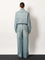 Miu Miu Cotton Jeans with Logo Lettering embroidery - Celeste