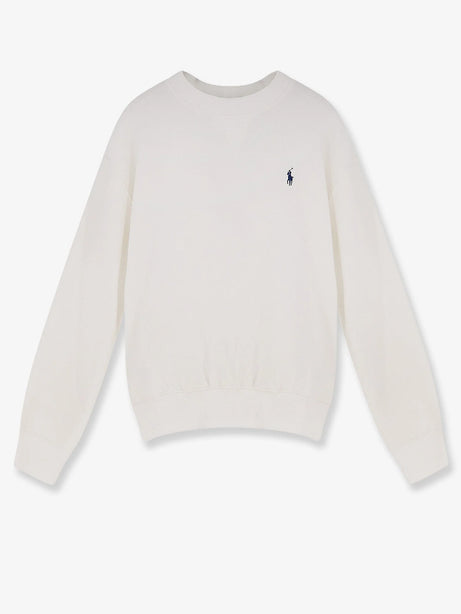 Polo Ralph Lauren Cotton blend sweater with embroidered logo on the front - White