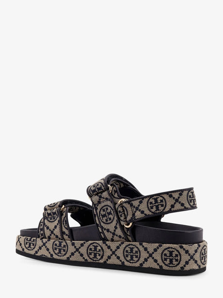 Tory Burch T Monogram Kira jacquard fabric sandals - Perfect Navy