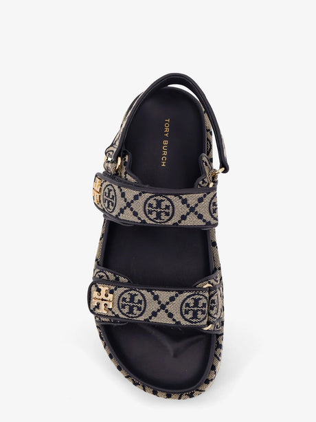 Tory Burch T Monogram Kira jacquard fabric sandals - Perfect Navy
