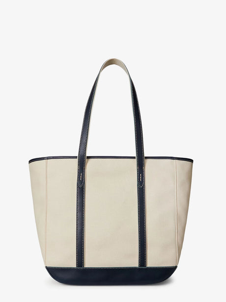 Polo Ralph Lauren Canvas shopping bag with embroidered logo - Ecrunavy
