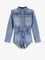 Self Portrait Denim jumpsuit with rhinestones - Blue