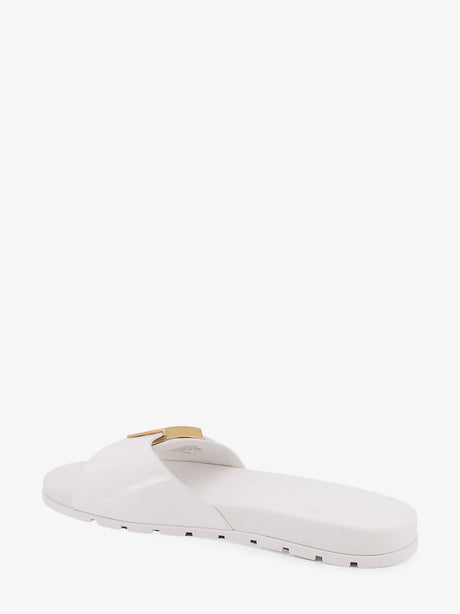 Tory Burch Patent synthetic leather Buckle Slide - White / Gold