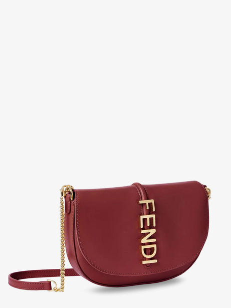 Fendi Wallet on Chain Fendigraphy leather crossbody bag - Rso Scuro