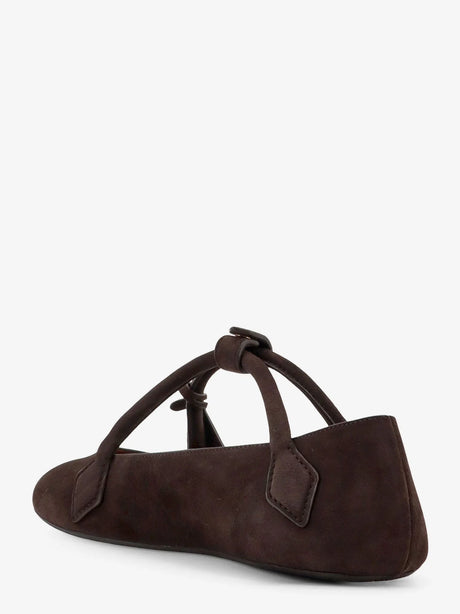 Alaia Le Teckel Suede Ballet Flats - Brun Fonce