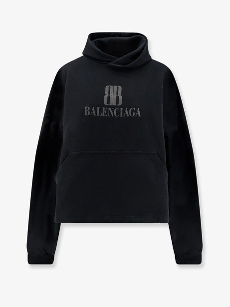 Balenciaga Cropped cotton sweatshirt - Faded Black
