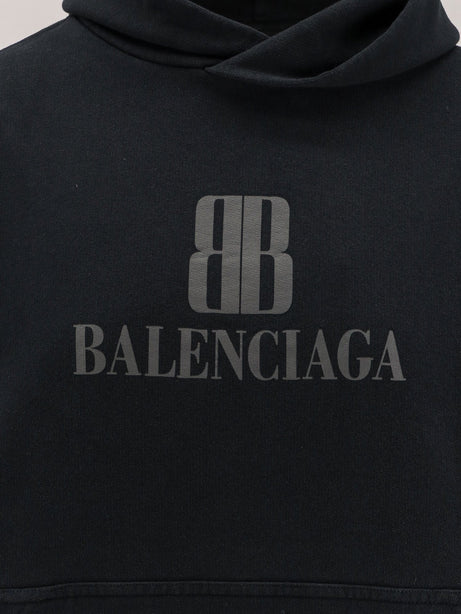 Balenciaga Cropped cotton sweatshirt - Faded Black
