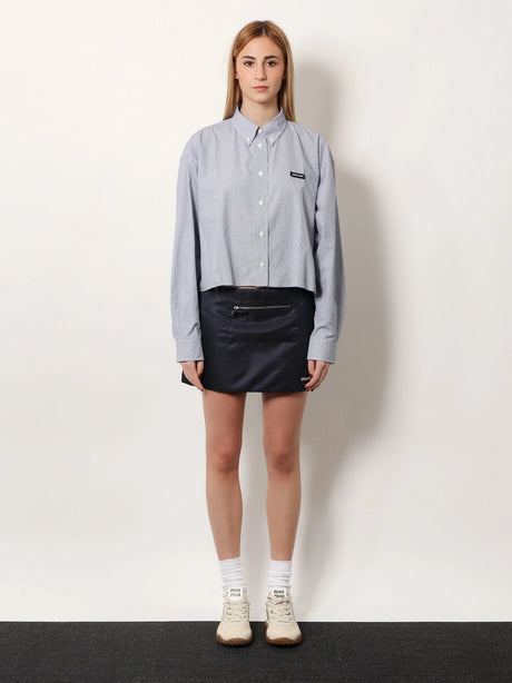 Miu Miu Pin check cotton shirt - Bleu