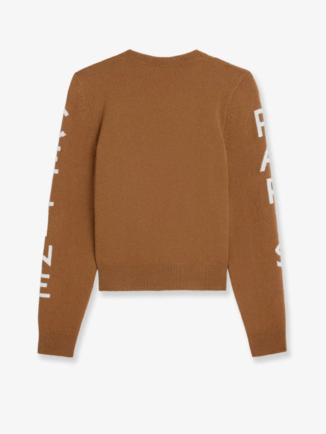 Celine Wool sweater with logo inlay - Camel/White