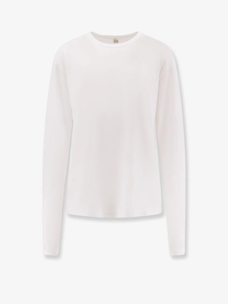 Toteme Classic Long-Sleeve lyocell and cotton T-shirt - White