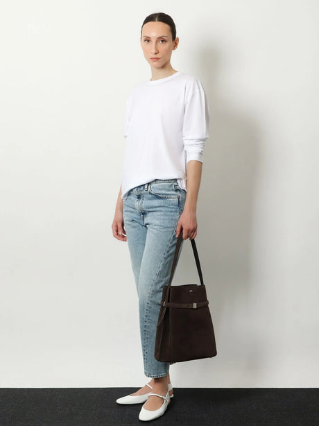 Toteme Classic Long-Sleeve lyocell and cotton T-shirt - White