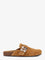 Tory Burch T Monogram Mellow jacquard suede Mule - Golden Brown/Silver