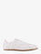Toteme Canvas low-top sneakers with leather profiles - White