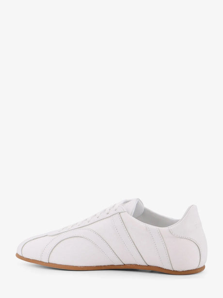 Toteme Canvas low-top sneakers with leather profiles - White