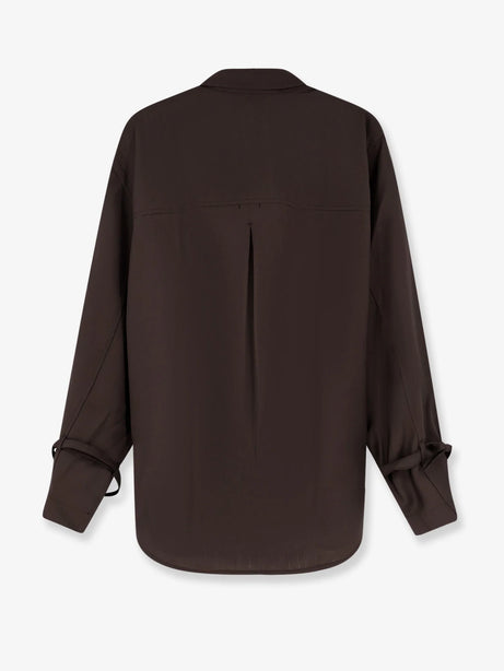 Toteme Tie-Cuff wool shirt - Pepper