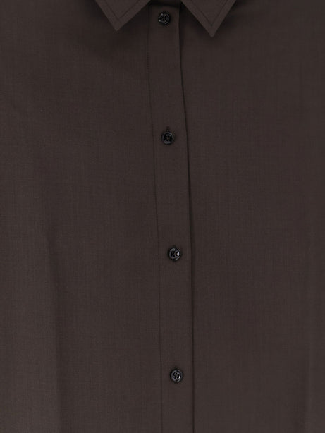 Toteme Tie-Cuff wool shirt - Pepper