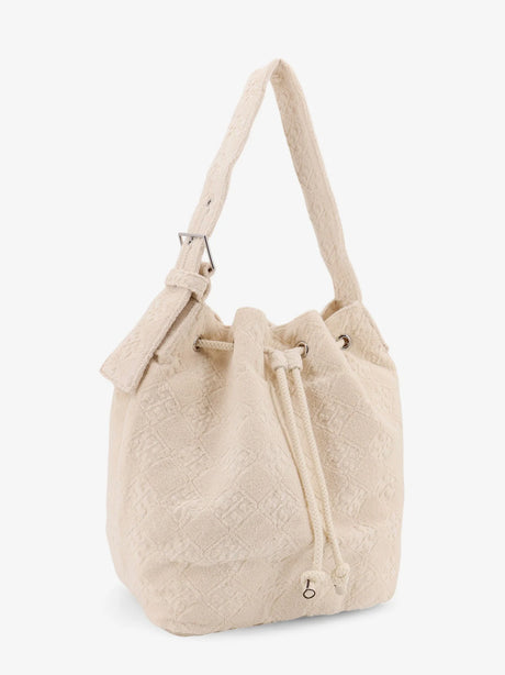 Tory Burch T Monogram Terry canvas bucket bag - New Ivory
