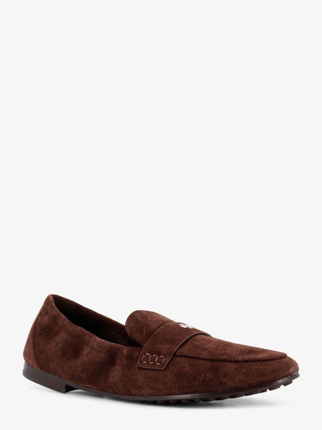 Tory Burch Suede loafer with metal logo detail - Black