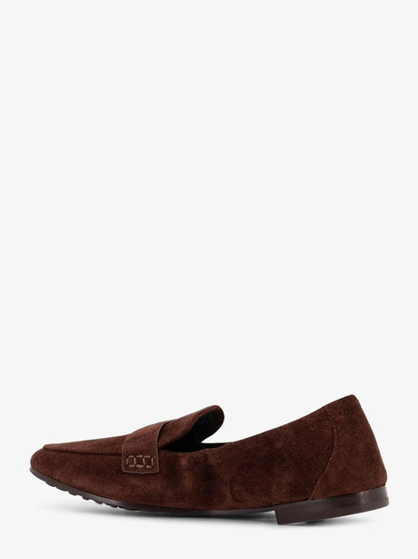 Tory Burch Suede loafer with metal logo detail - Black