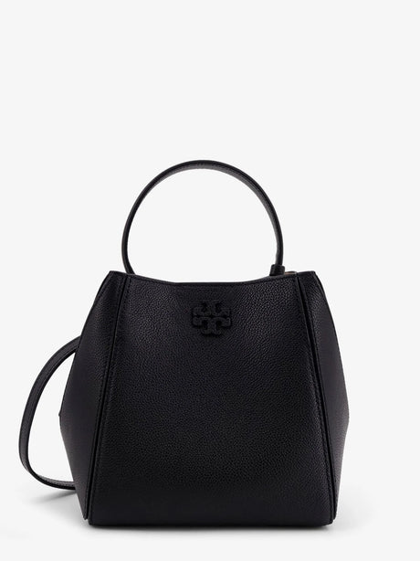 Tory Burch McGraw Small leather bucket bag - Black
