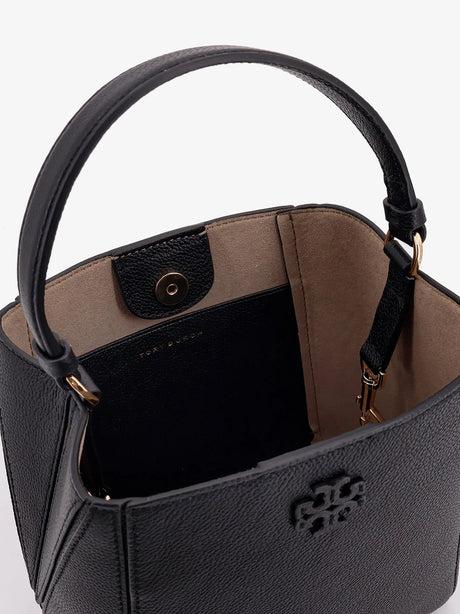 Tory Burch McGraw Small leather bucket bag - Black