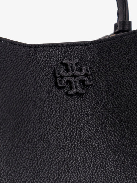 Tory Burch McGraw Small leather bucket bag - Black