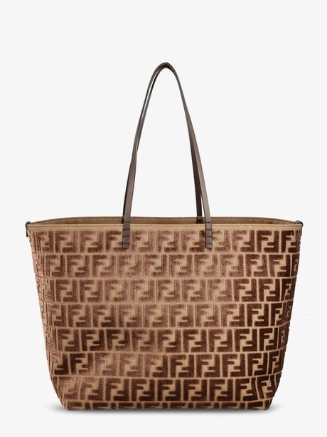 Fendi Roll Large FF jacquard fabric shopping bag - Chocolate+Os