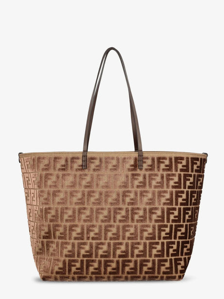 Fendi Roll Large FF jacquard fabric shopping bag - Chocolate+Os