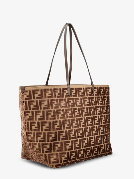 Fendi Roll Large FF jacquard fabric shopping bag - Chocolate+Os