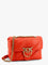 Pinko Matelassé leather shoulder bag with iconic love birds buckle - Rosso