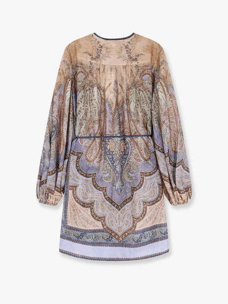 Zimmermann Wanderlust Tunic silk mini dress - Tapestry Blue Multi