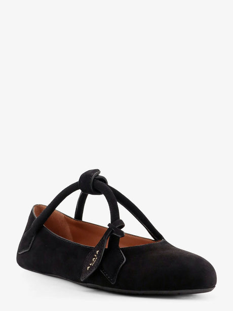 Alaia Le Teckel Suede Ballet Flats - Noir
