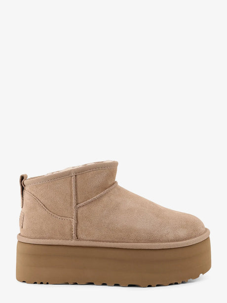 Ugg Classic Ultra Mini Platform suede ankle boots - Sand
