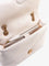 Pinko Matelassé leather shoulder bag with iconic love birds buckle - Bianco