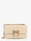Pinko Leather shoulder bag with metal love birds buckle - Bianco