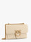 Pinko Leather shoulder bag with metal love birds buckle - Bianco