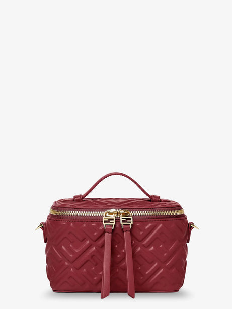 Fendi Fendi Vanity leather crossbody bag with FF motif - Rso Scuro