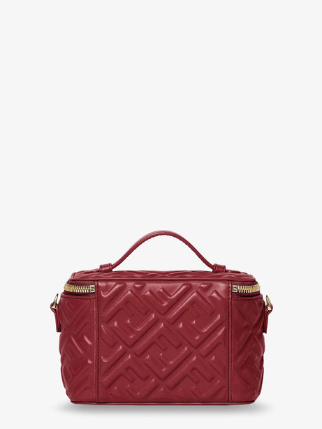 Fendi Fendi Vanity leather crossbody bag with FF motif - Rso Scuro
