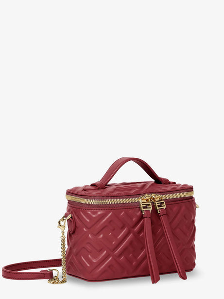 Fendi Fendi Vanity leather crossbody bag with FF motif - Rso Scuro