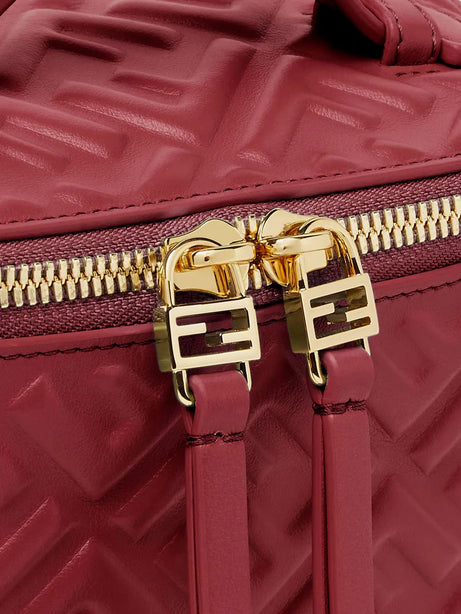 Fendi Fendi Vanity leather crossbody bag with FF motif - Rso Scuro