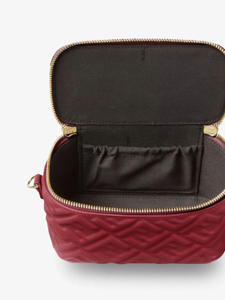 Fendi Fendi Vanity leather crossbody bag with FF motif - Rso Scuro